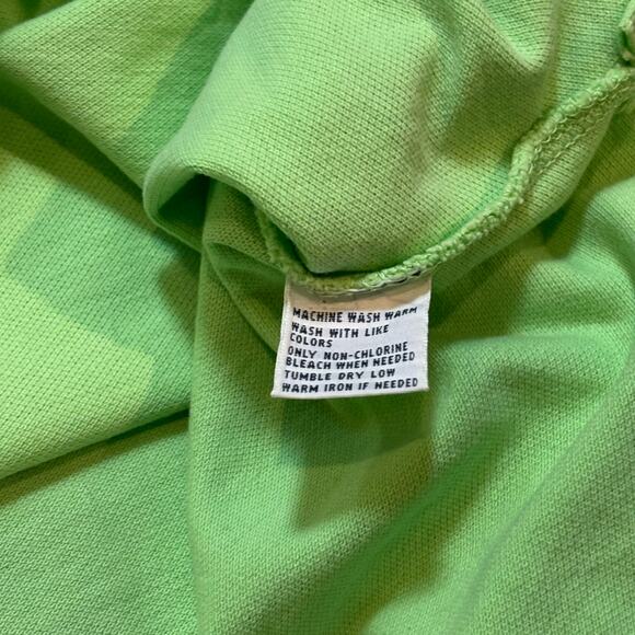Polo Ralph Lauren Large Lime Green Custom Fit Mesh Polo Shirt Vintage** - Picture 5 of 7